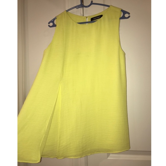 Ellen Tracy yellow silk chiffon tank - Picture 1 of 3